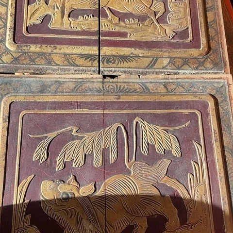 一***禾香榧木木雕木头木头2片35