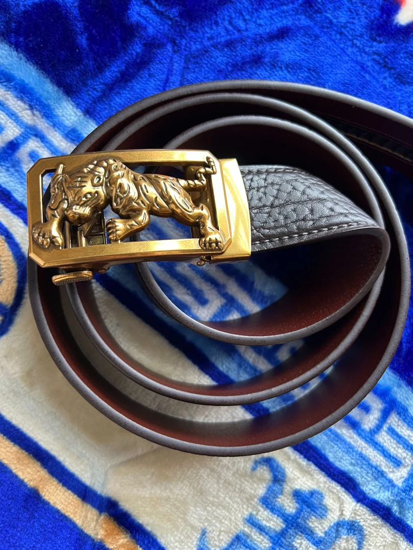 【新疆西藏包邮】霸气老虎牛皮自动扣皮带男士腰带