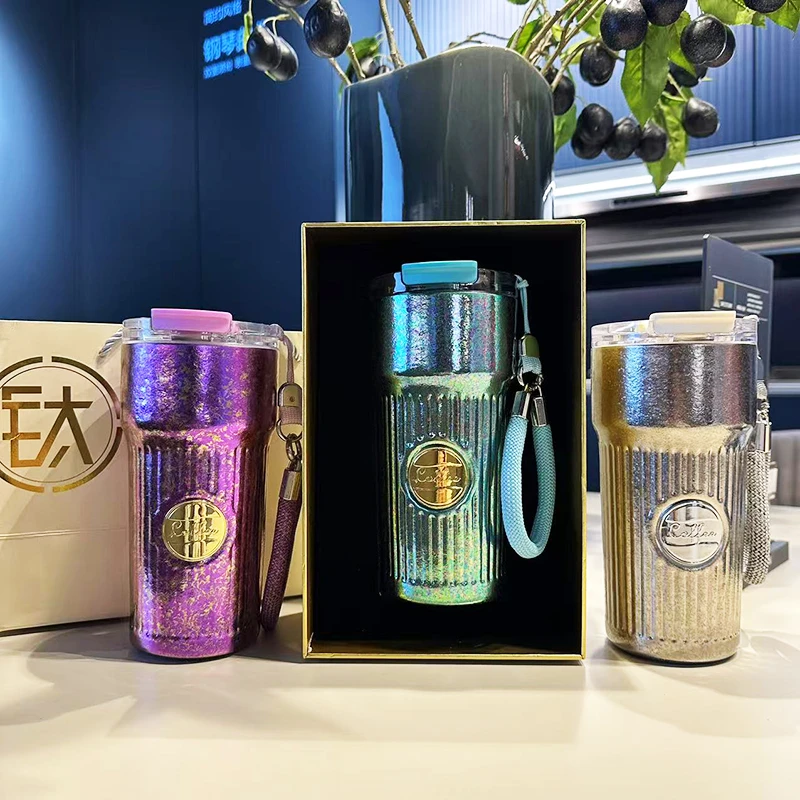 【晶晶乱炸】Z&K纯钛双饮咖啡杯高档保鲜抑菌保温杯礼盒款680ML