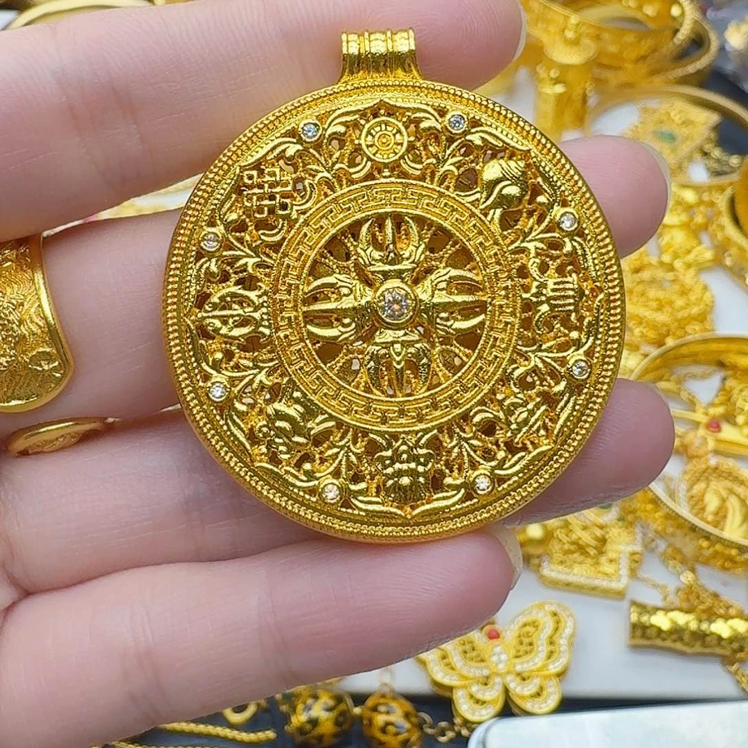 合金大号八宝罗盘吊坠