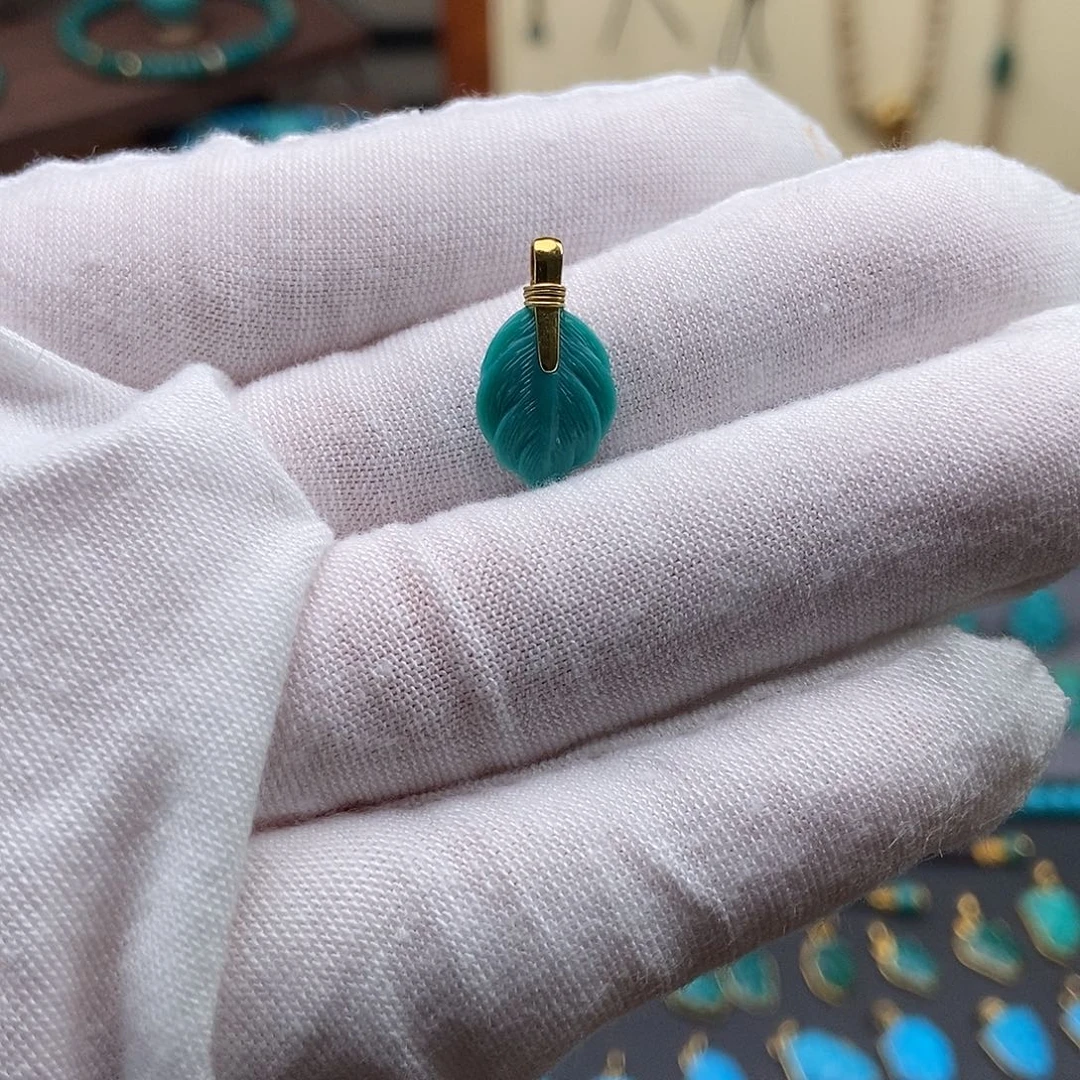 绿松石18K金镶嵌绿松石配饰h