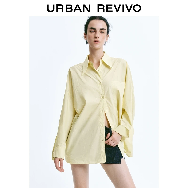 UR2025夏季新款女装轻通勤简约气质超宽松开襟衬衫UWJ250022