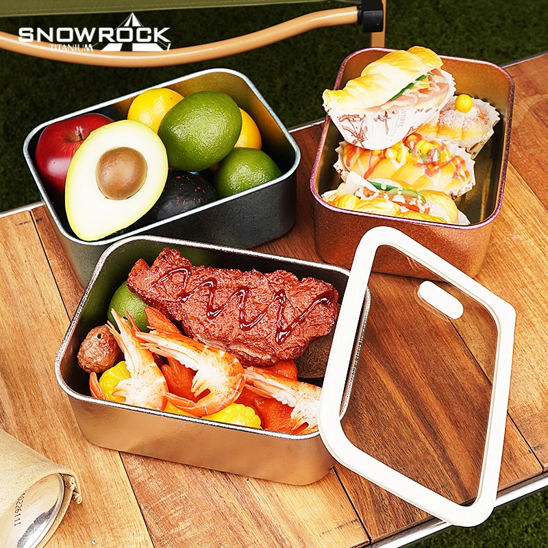 纯钛玻璃盖冰花方形保鲜盒【多款式可选】送水果叉