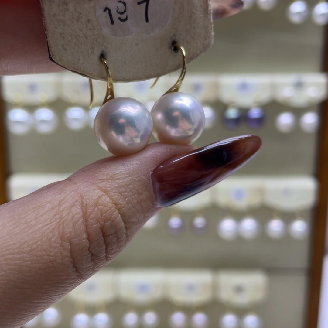 淡水珍珠耳饰18K金镶嵌