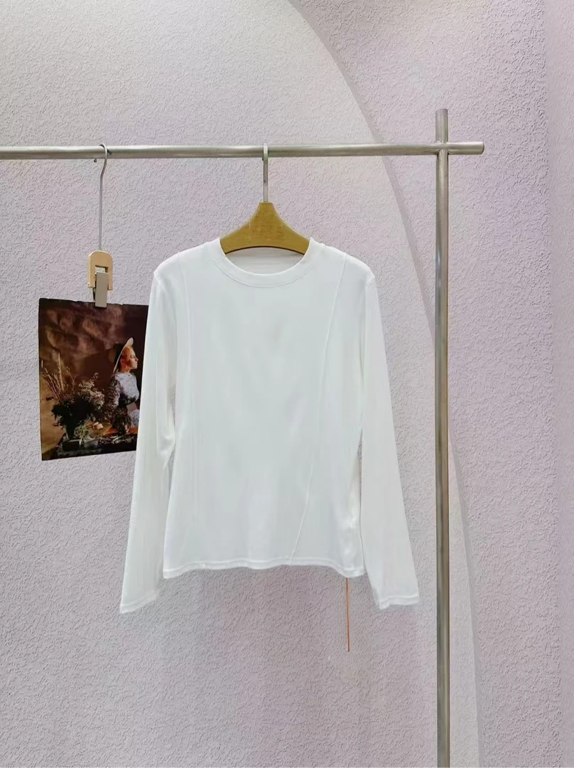 【3573】大漫甄选长袖鱼骨线收腰T恤JX1019