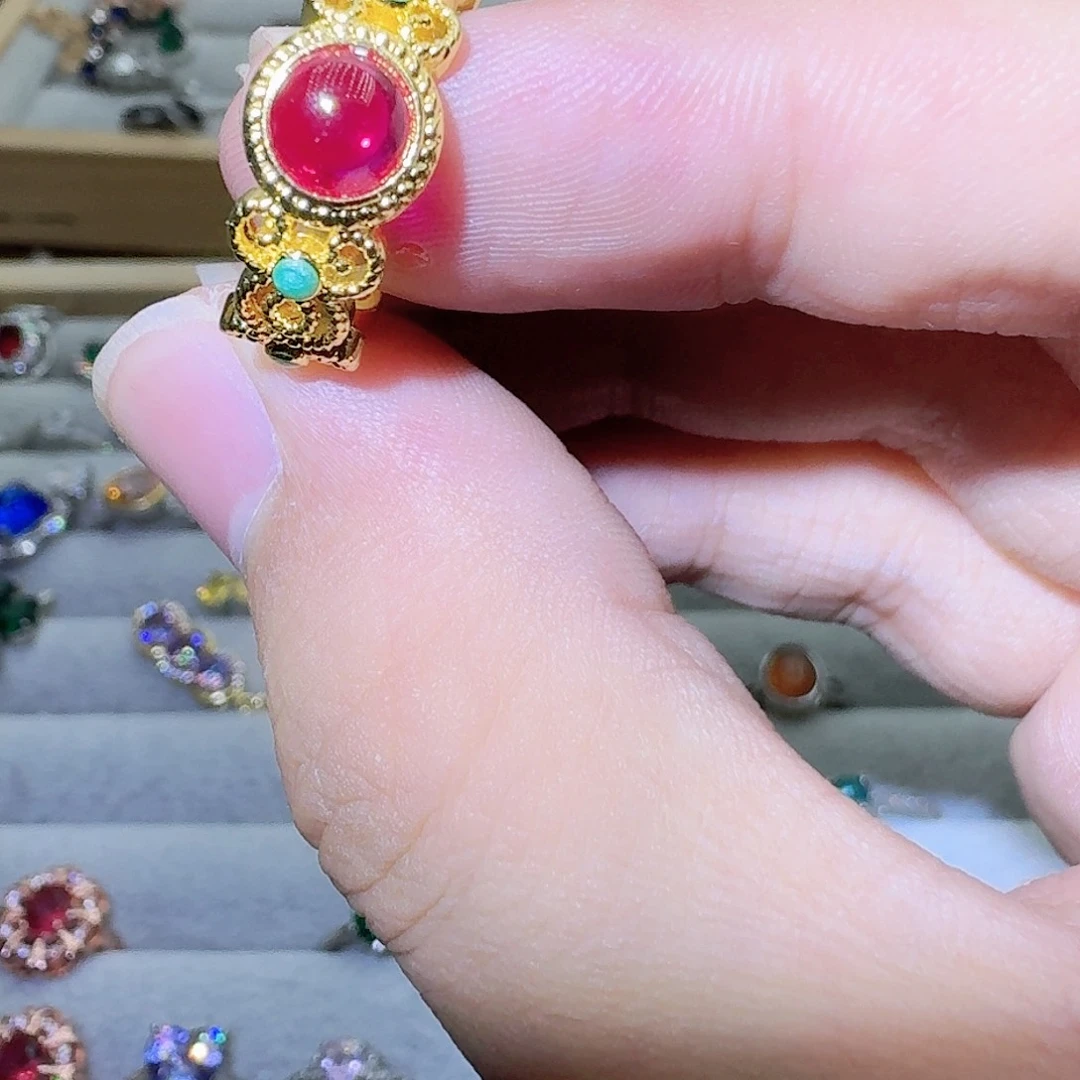 托帕石戒指银S925镶嵌