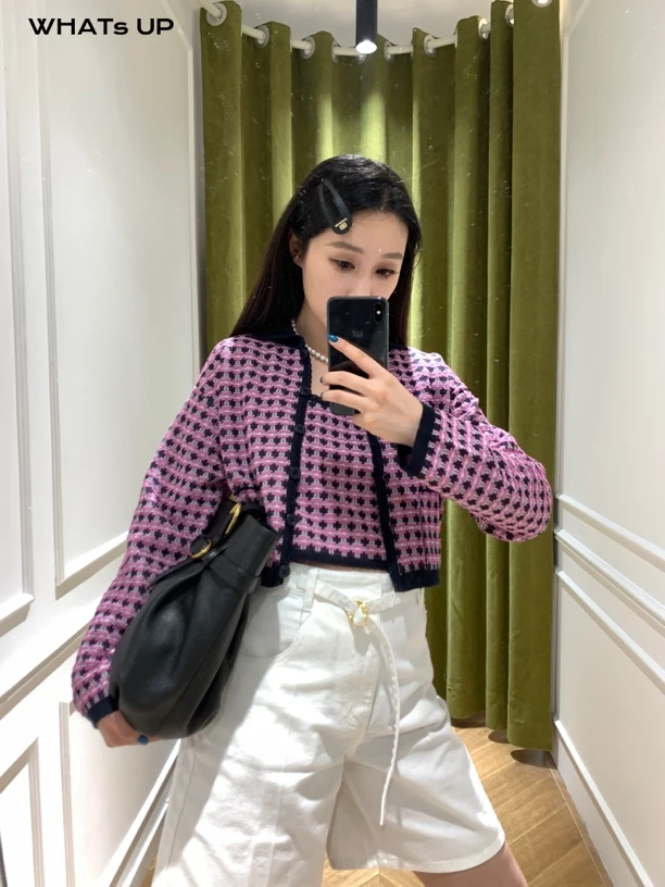 EENK 25SS 设计师品牌 格纹针织开衫WHATsUP