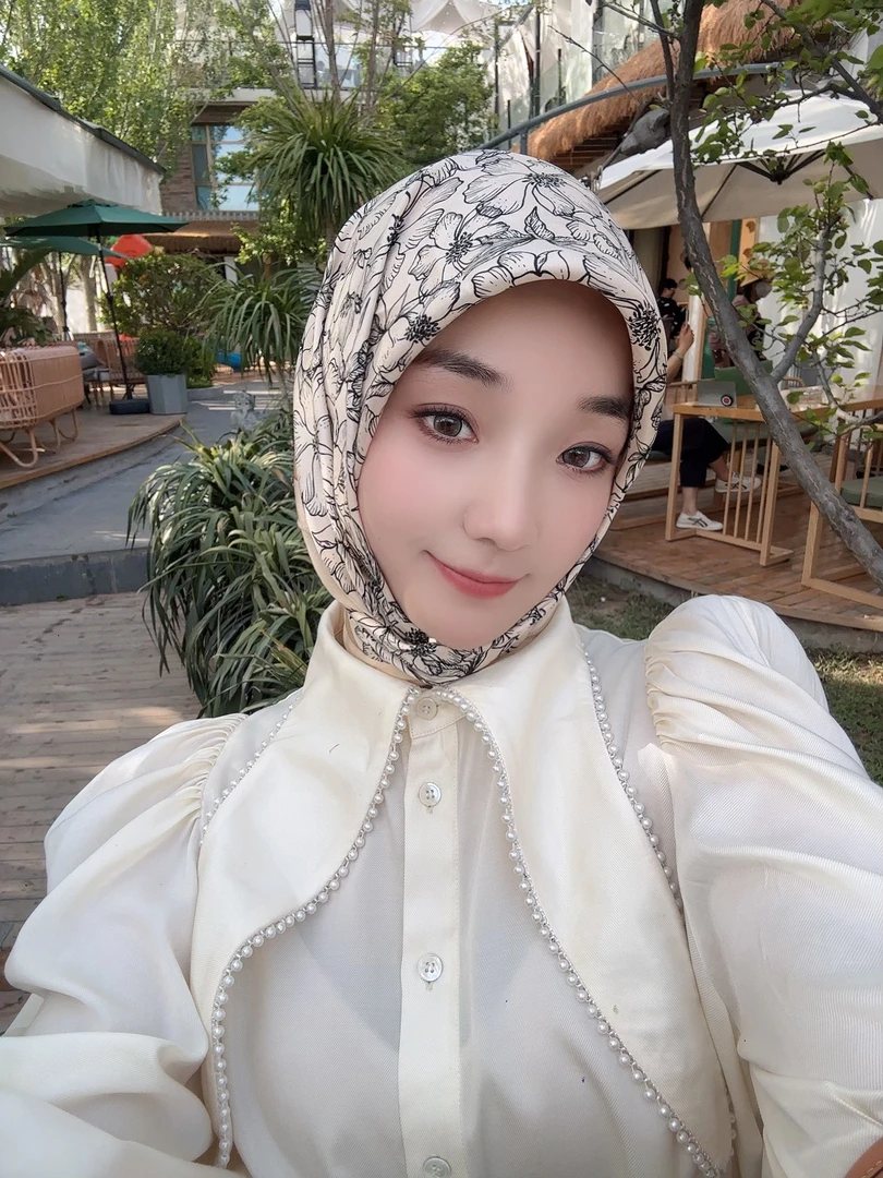 栀子花开真丝方巾