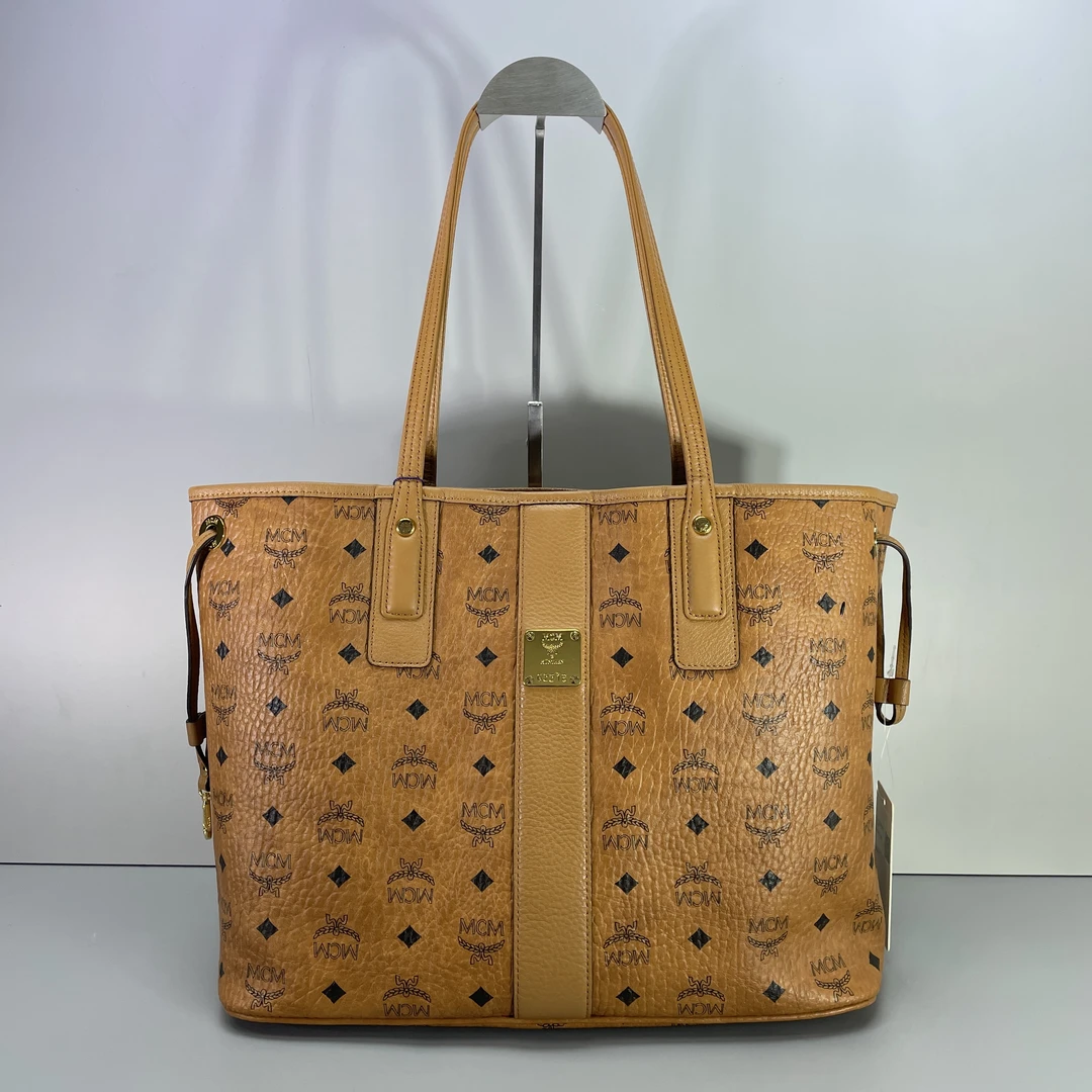 95新 MCM 媚姐/mcm干邑色子母中号托特包36x28x16cmG053001