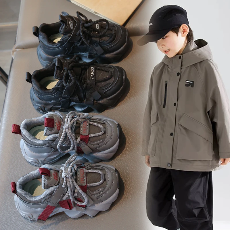 ABC 儿童运动鞋2025新款春秋透气软底儿童老爹鞋男女童时尚休闲鞋