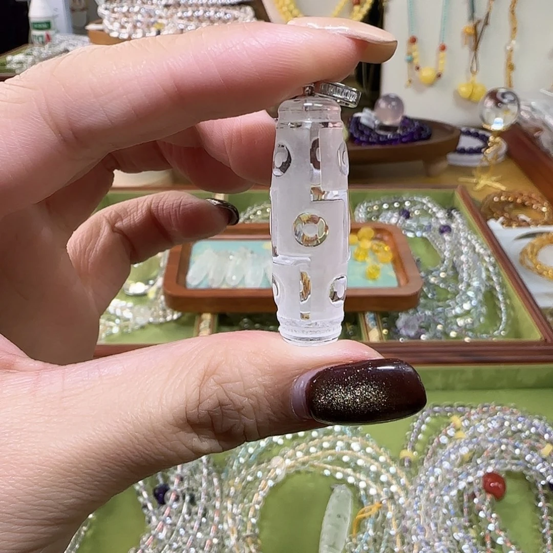 一***瓜水晶手链未镶嵌天然白水晶天珠全净体