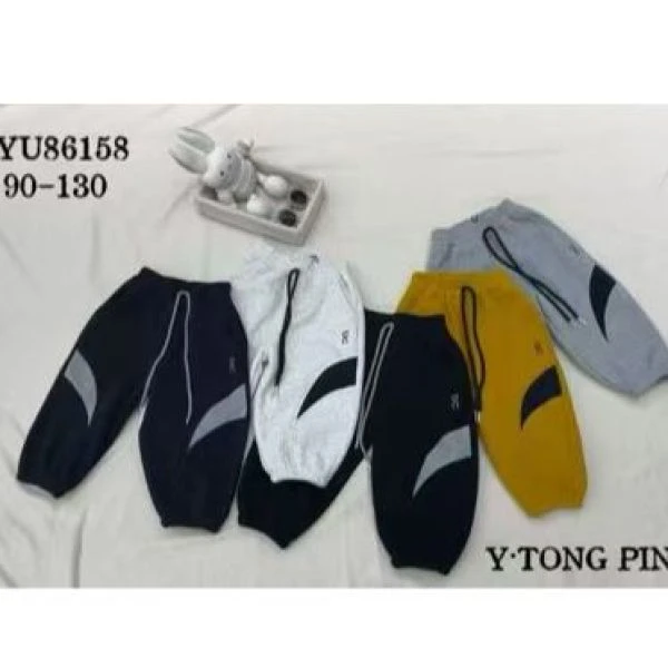 新款拼接造型一体绒儿童卫裤子86157