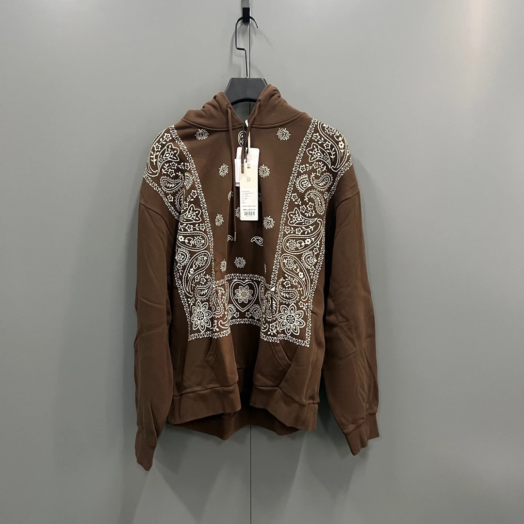 99新  （ll）Profound 棕色腰果花帽衫 /全新/899/吊牌 bc000321