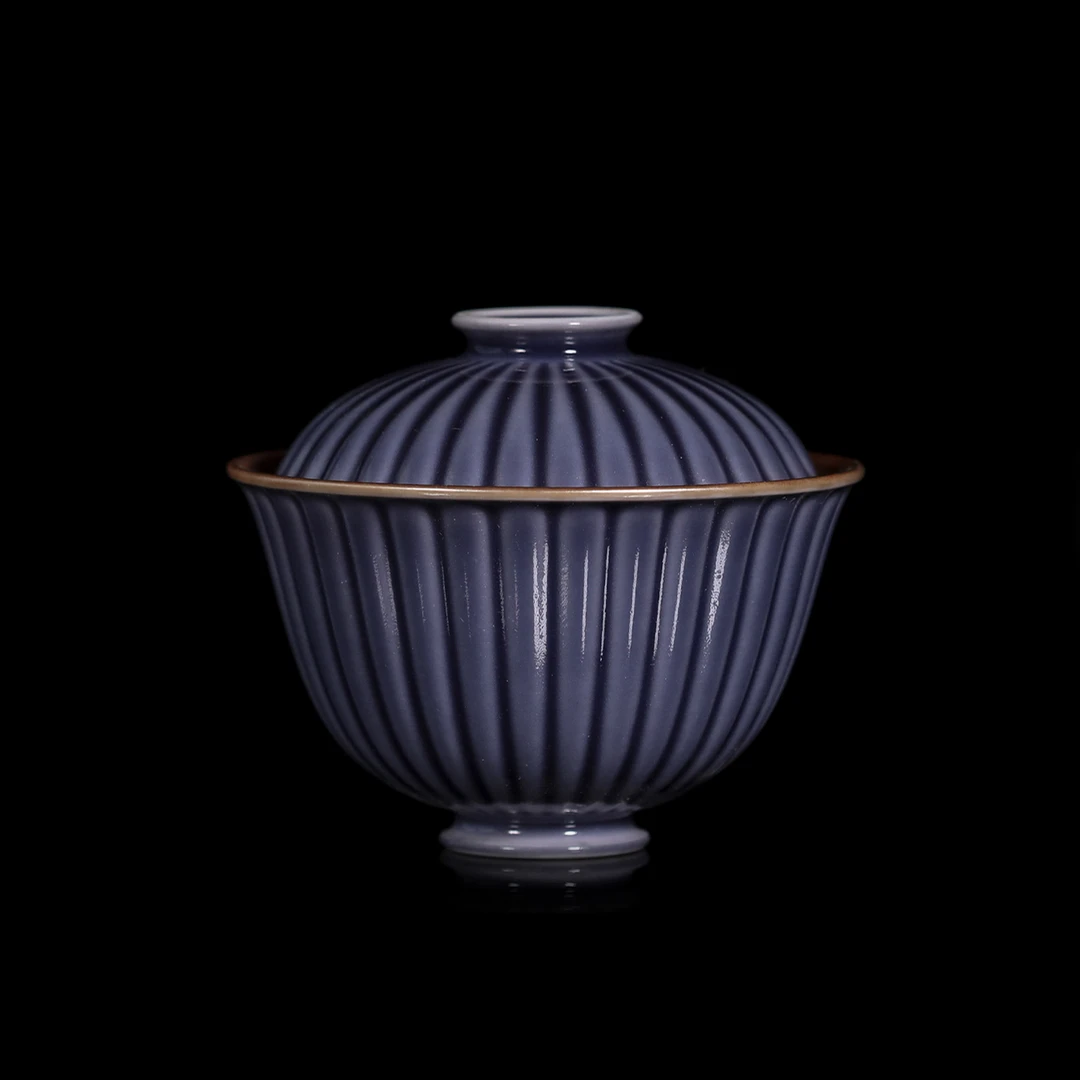 【求索专属】柴房柴烧紫金筋纹器大盖碗套组CF037