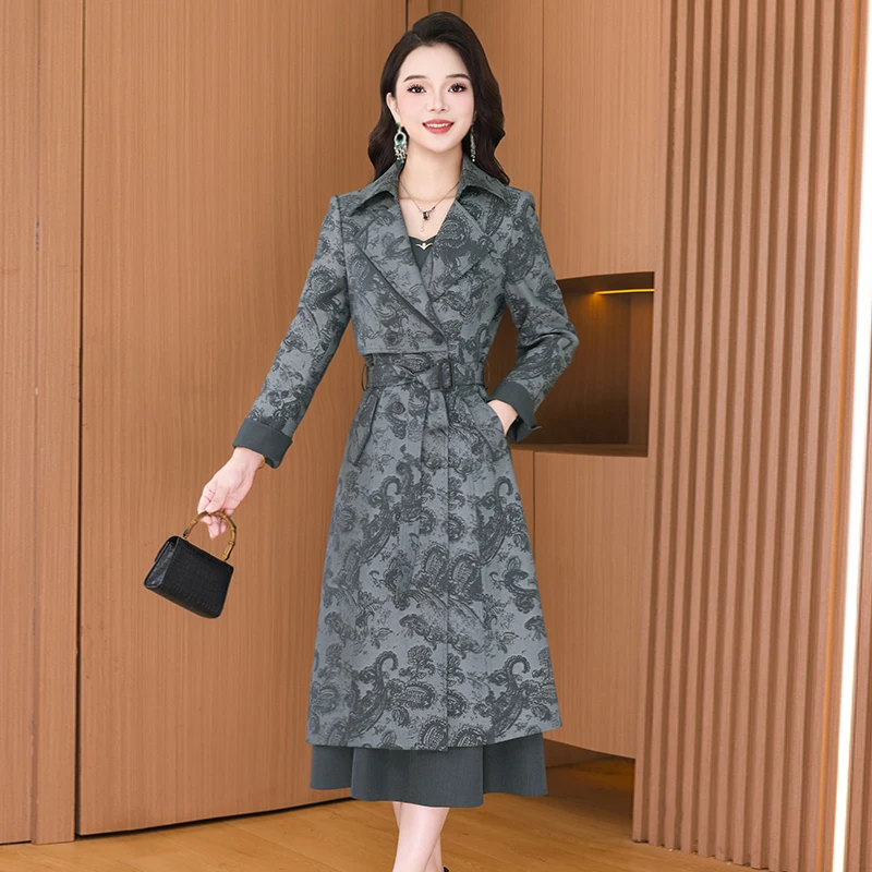 【两件套】27789梦晚秋季轻奢贵夫人气质时尚大气休闲修身显瘦套裙A