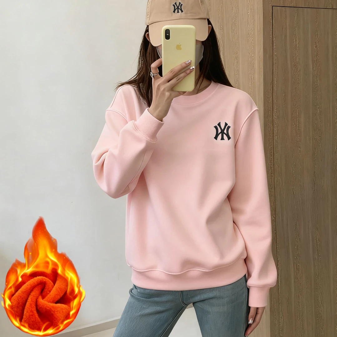 刺绣款卫衣-秋冬季套头圆领卫衣男女同款休闲运动打底衫长袖潮流