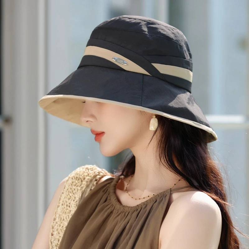 轻薄速干遮阳帽子春秋2025新款洋气渔夫凉帽夏季遮脸太阳帽女