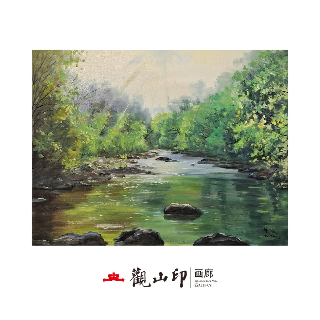 WCB原创手绘59x78cm奶油简约风餐厅书房沙发背景挂画2111