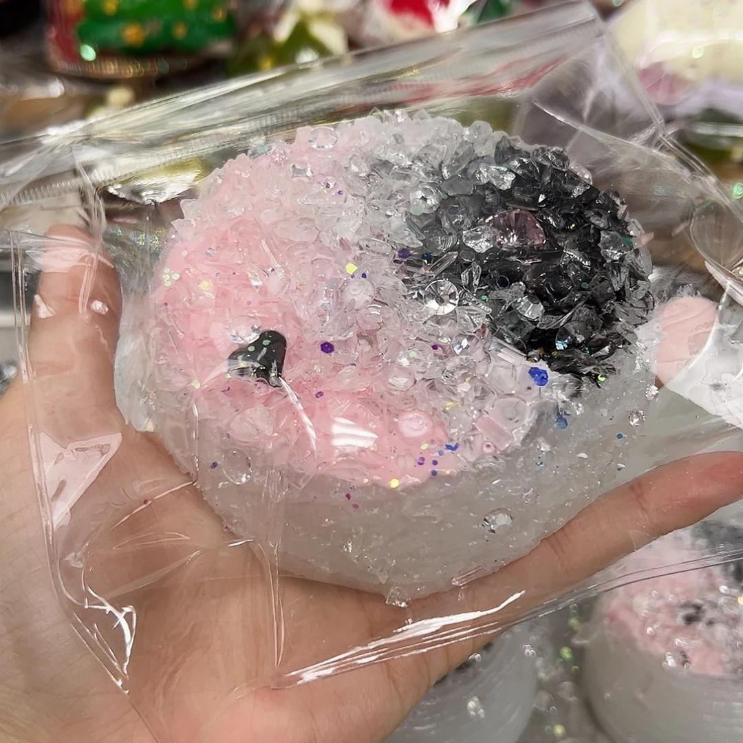 硅胶碎冰冰粉黑大号圆吐司320g