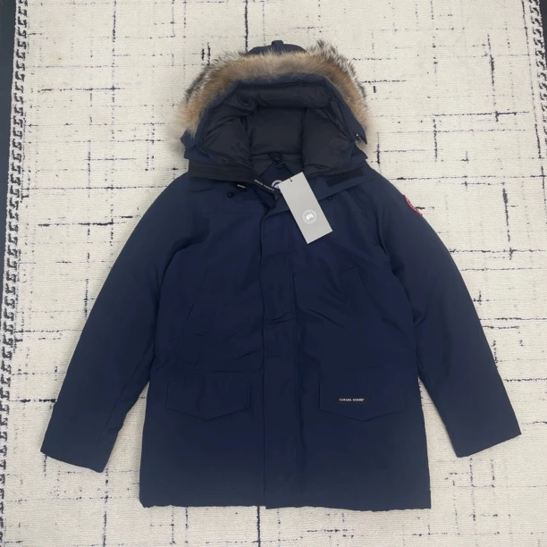 未使用 CANADA GOOSE 加拿大鹅Langford藏蓝色男款XL码连帽羽绒服