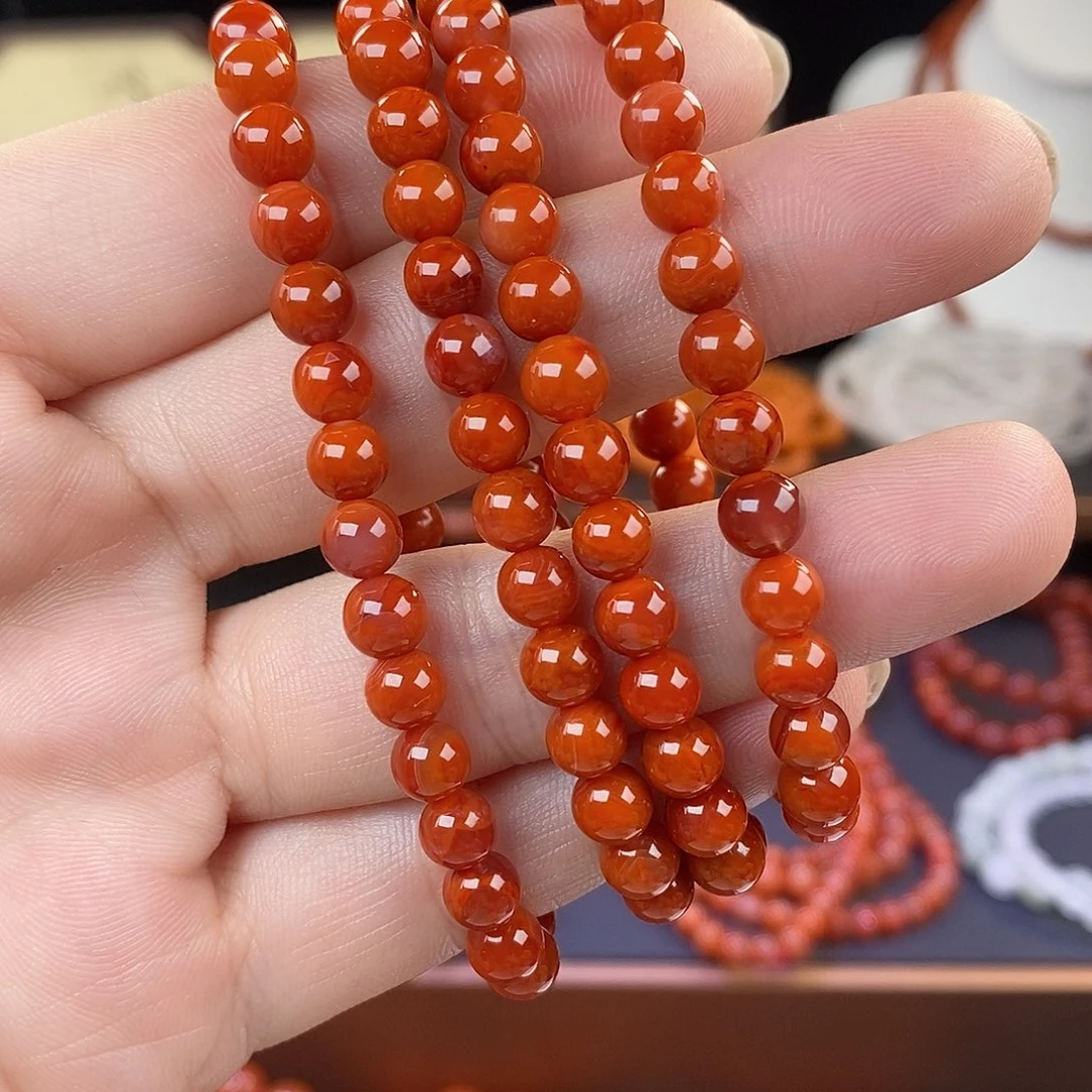 南红玛瑙未镶嵌手链