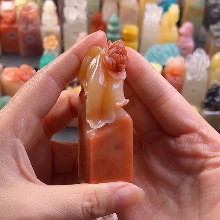 老挝石印石?*晓手工定制2.3厘米荷花