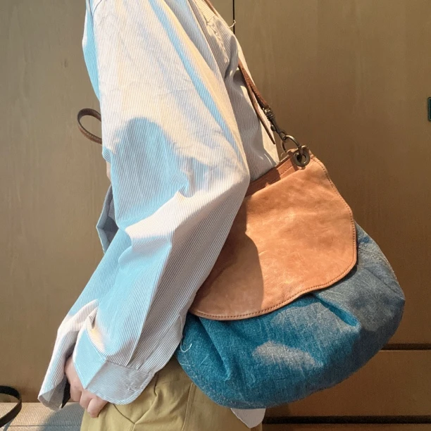 95新 MIU MIU/缪缪 【龙】20 0534 拼色斜挎马鞍包