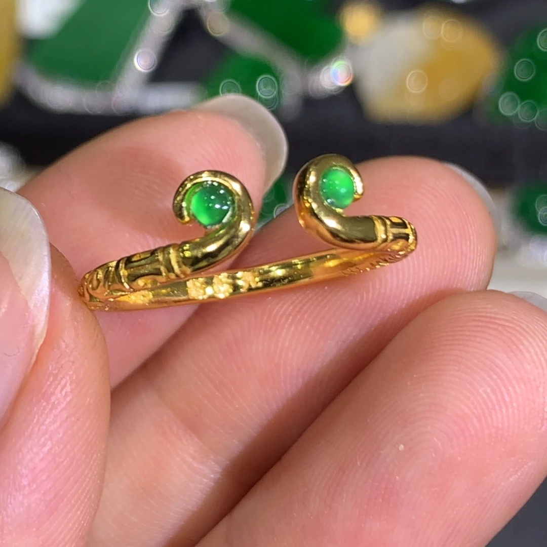 翡翠戒指银S925镶嵌8、