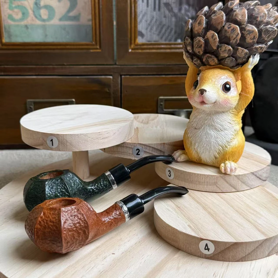 石楠木手工烟斗南瓜斗 3mm孔道个性款 带配件 多色可选择