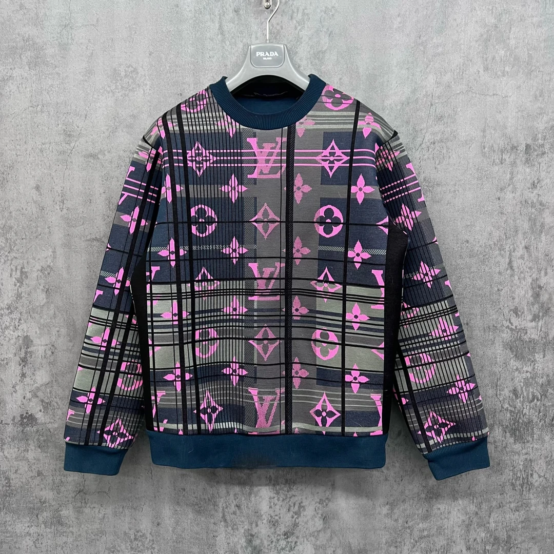 99新 LouisVuitton/路易威登 Lv满Logo太空棉卫衣/RK835/L码/宽松