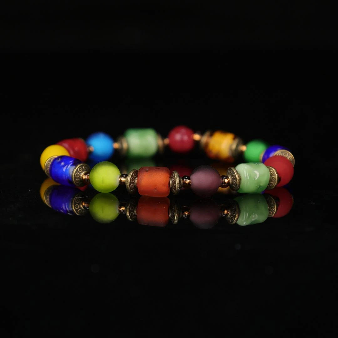 合金手链 SC0185改 彩色扭扭磨砂琉璃手串