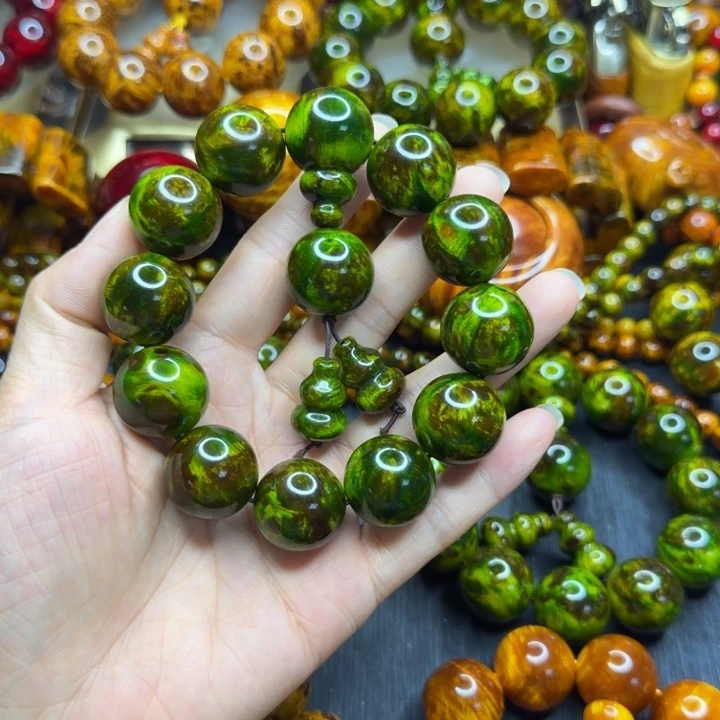 松木琥珀木文玩手串