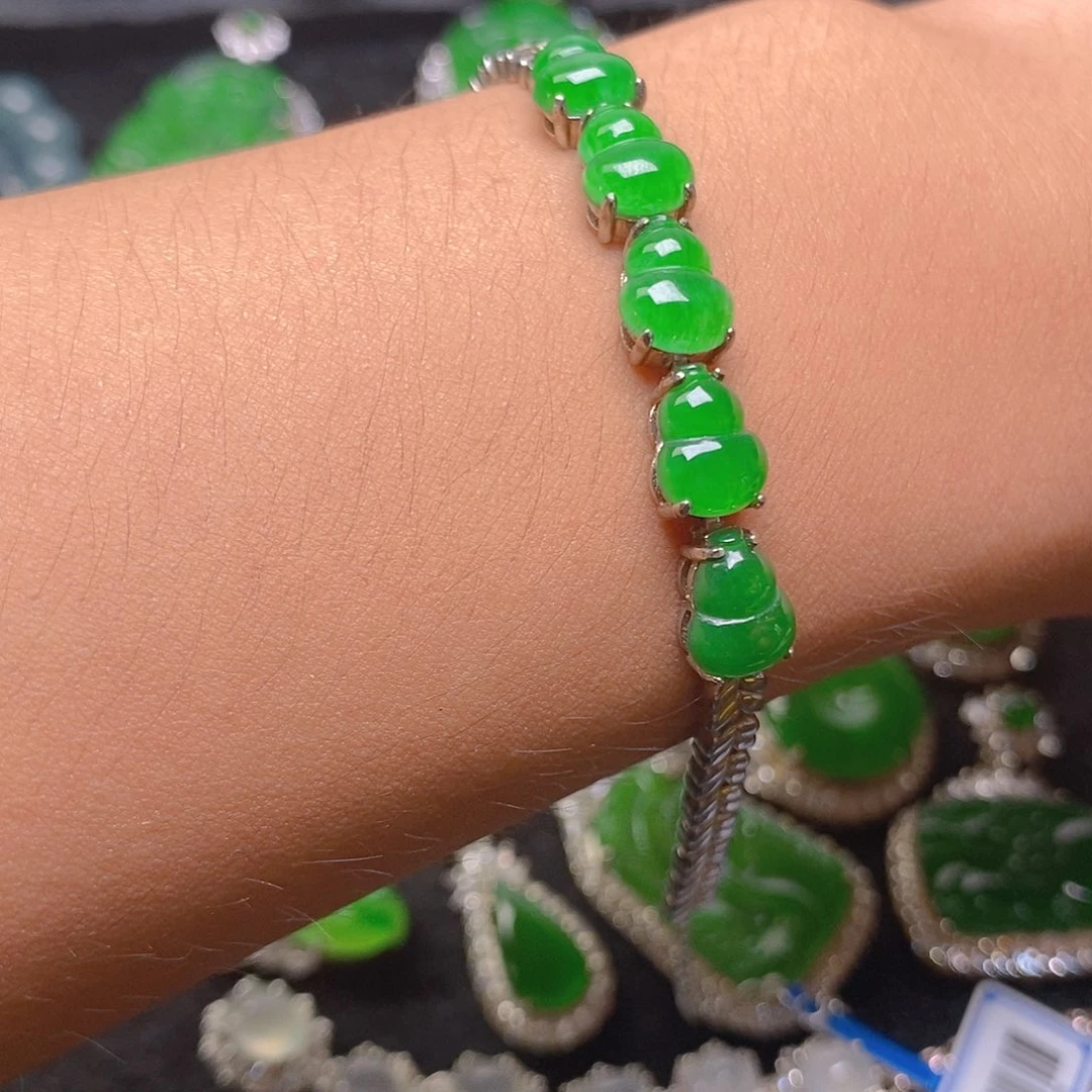 银S925镶嵌手链翡翠手链