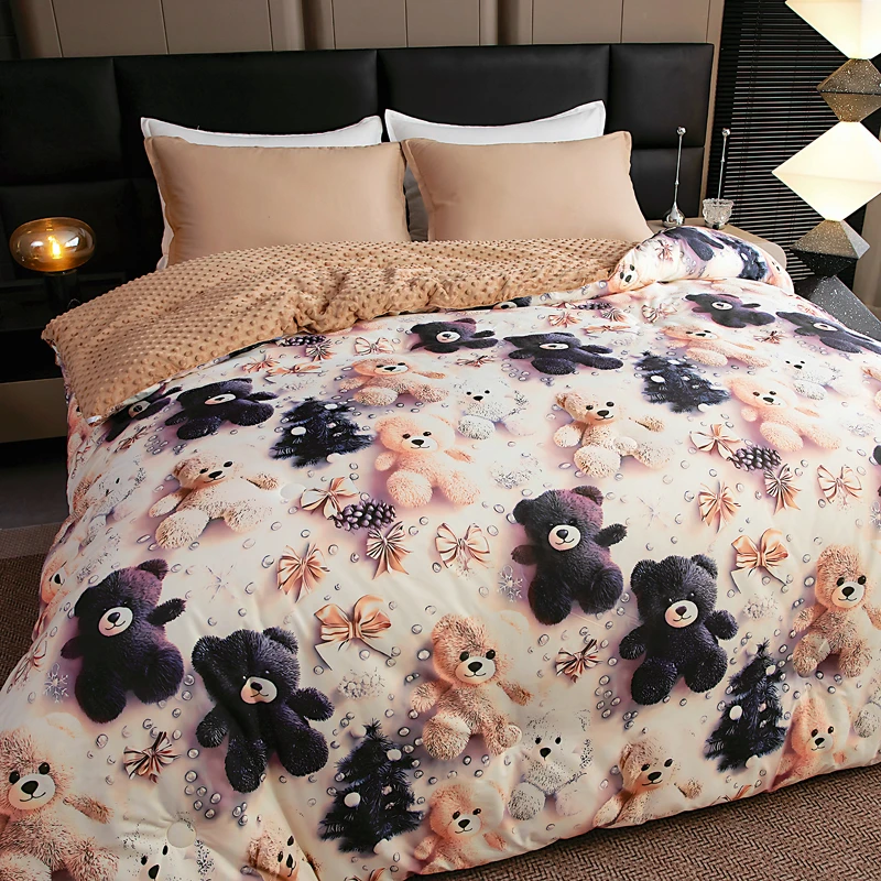 【勇哥娟妹】数码印花磨毛棉大豆棉单人豆豆被