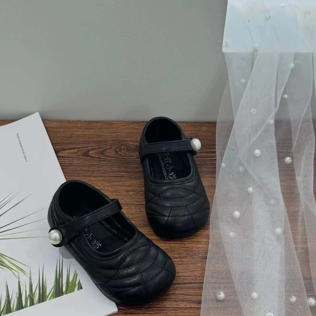 韩版秋季鞋子珍珠公主可爱鞋子
