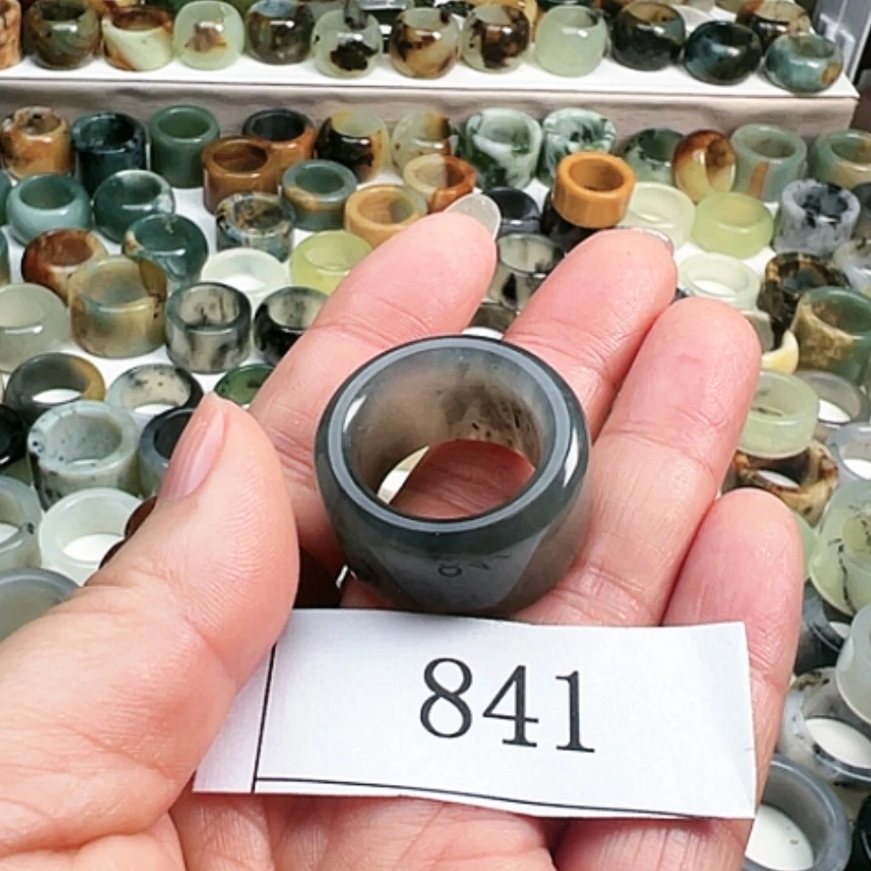 【闪购商品】蛇纹石玉戒指未镶嵌平****福