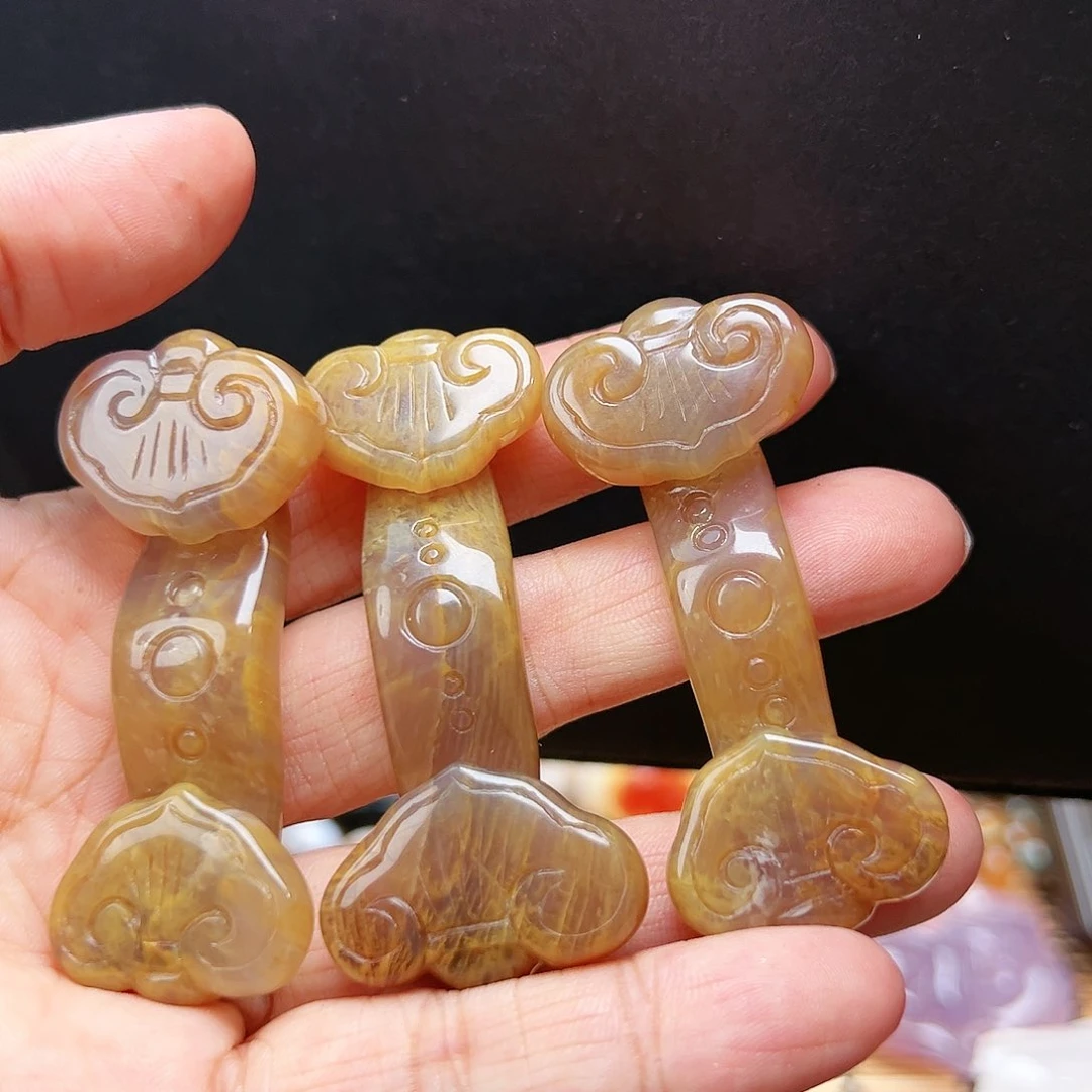 未镶嵌珠宝半成品硅化玉随机2发一