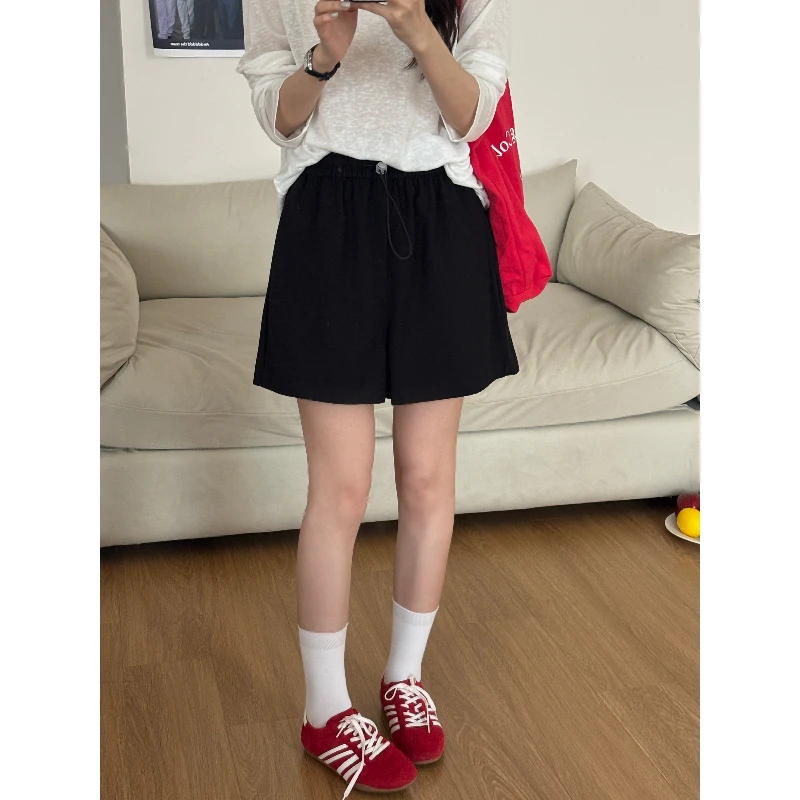 XY3009#经典款~简约百搭松紧腰抽绳显瘦休闲短裤(福利)