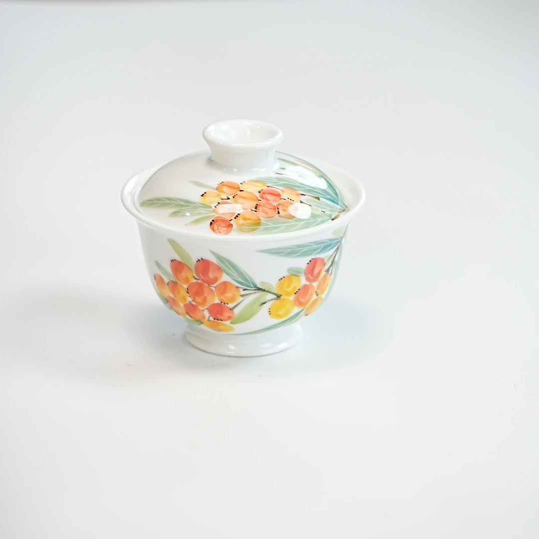 吕传石 枇杷盖碗 lcs0020