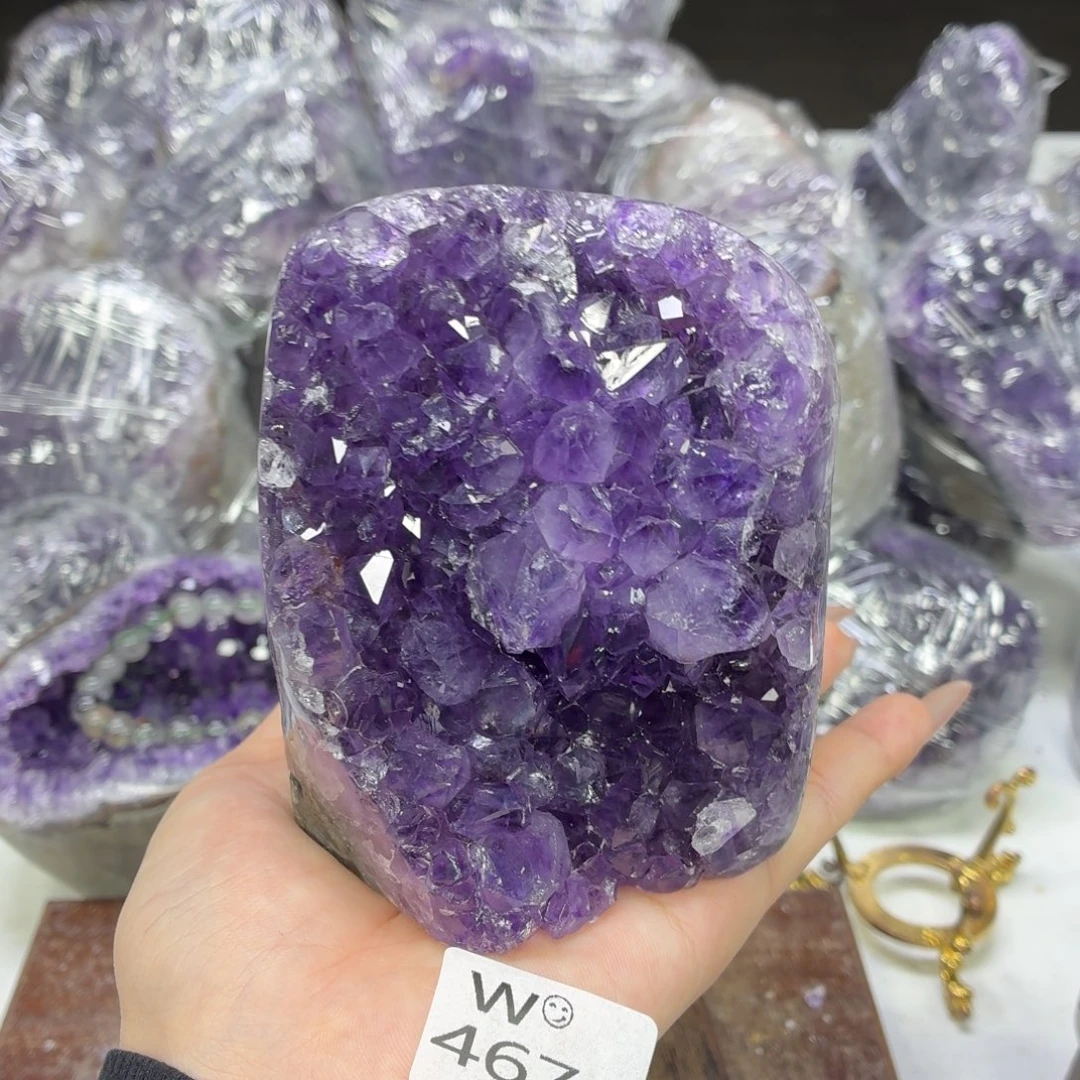 紫晶未镶嵌摆件紫水晶