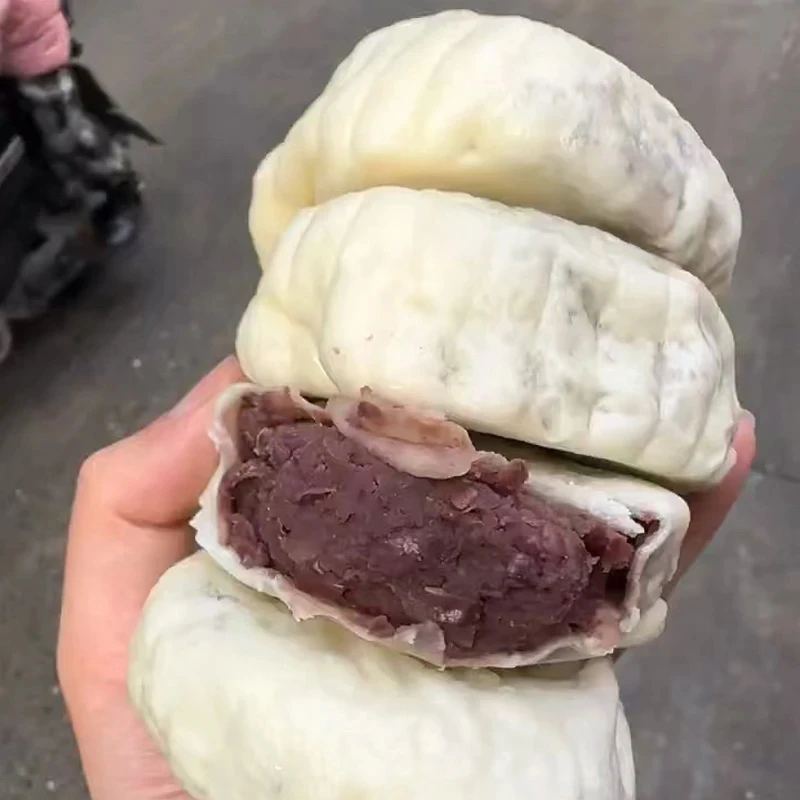 山东手工豆沙包香甜豆沙包薄皮红豆沙包子纸皮豆沙包儿童健康早餐