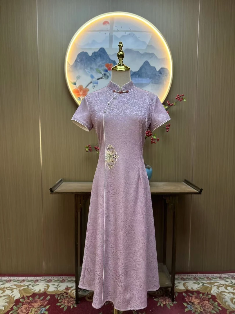 明慧 国风日常气质优雅显瘦长款旗袍