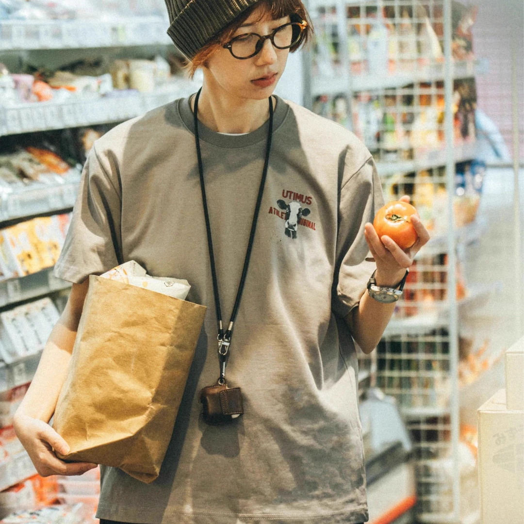 UTIMUS奶牛印花短袖t恤独孤宽松休闲全棉半袖圆领情侣装7A抗菌