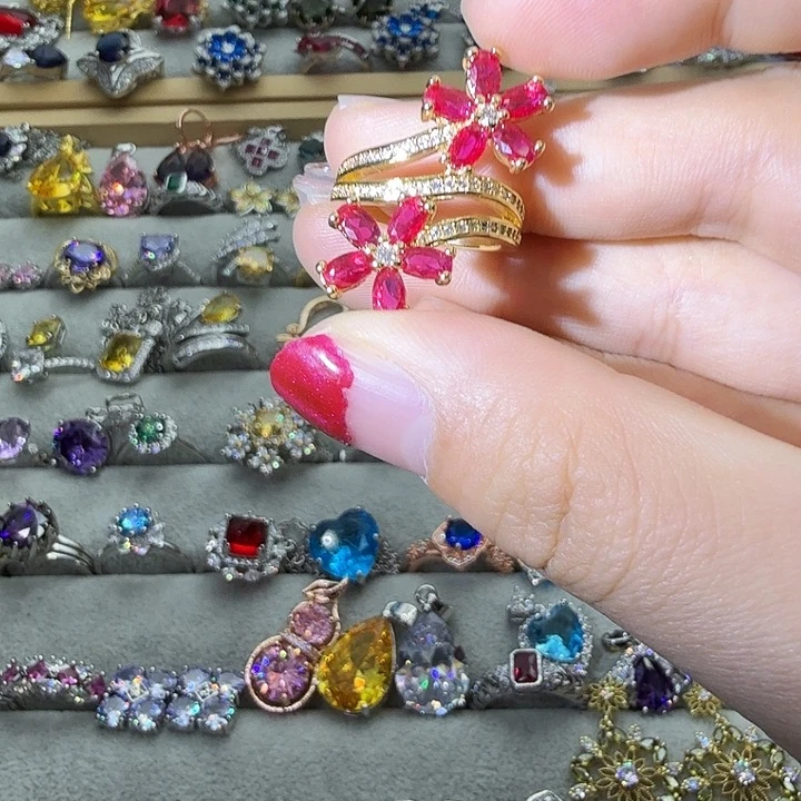 烟晶戒指银S925镶嵌