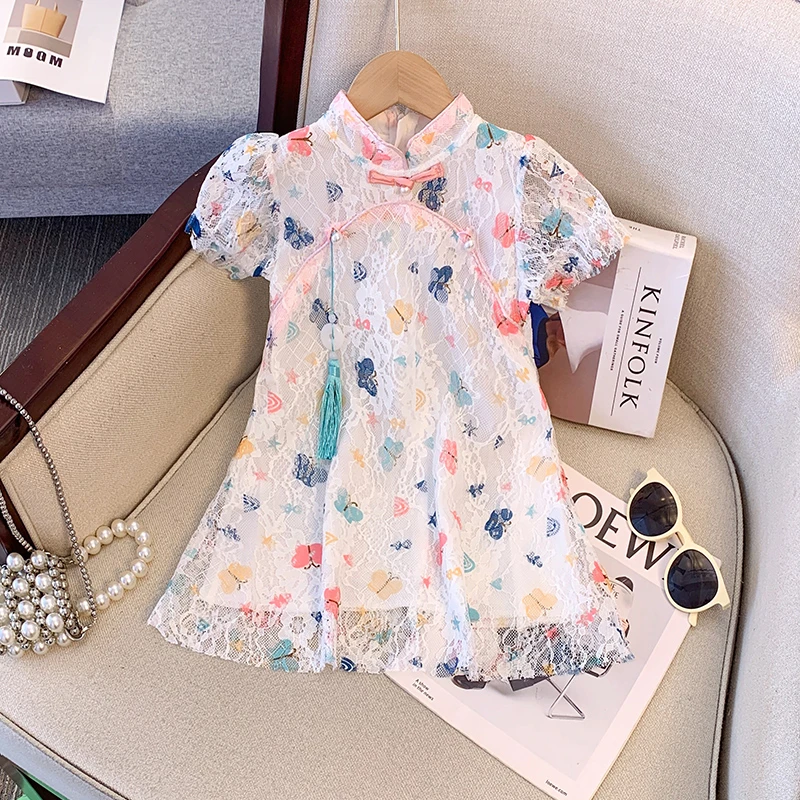 6523女宝宝旗袍裙新款夏季连衣裙女童中国古风汉服中式唐装裙子