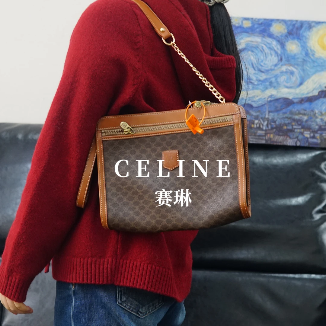 95新 Celine/思琳 老花单肩包/HD12317281/7281