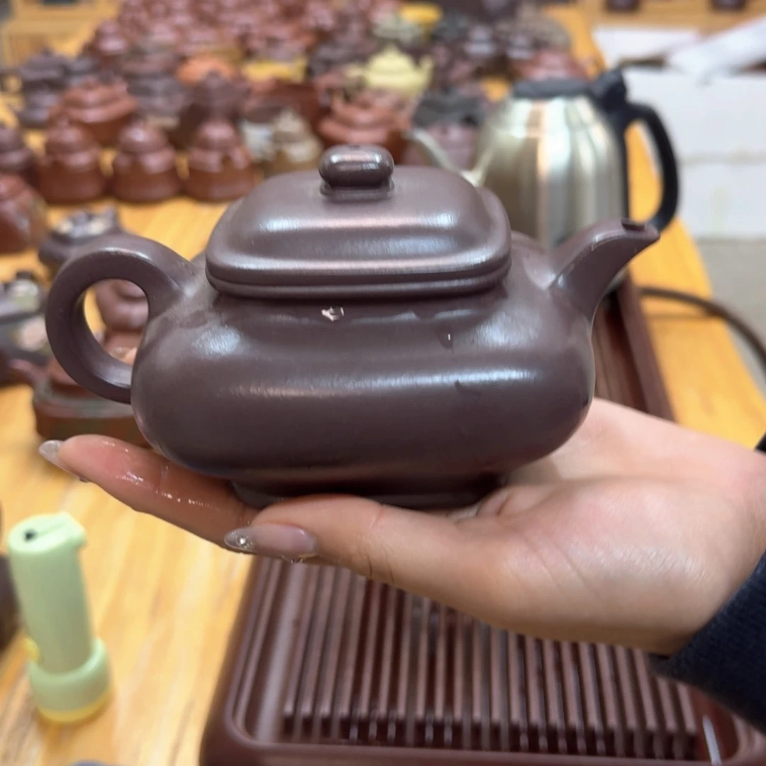 紫砂茶壶紫砂壶四方虚扁350cc