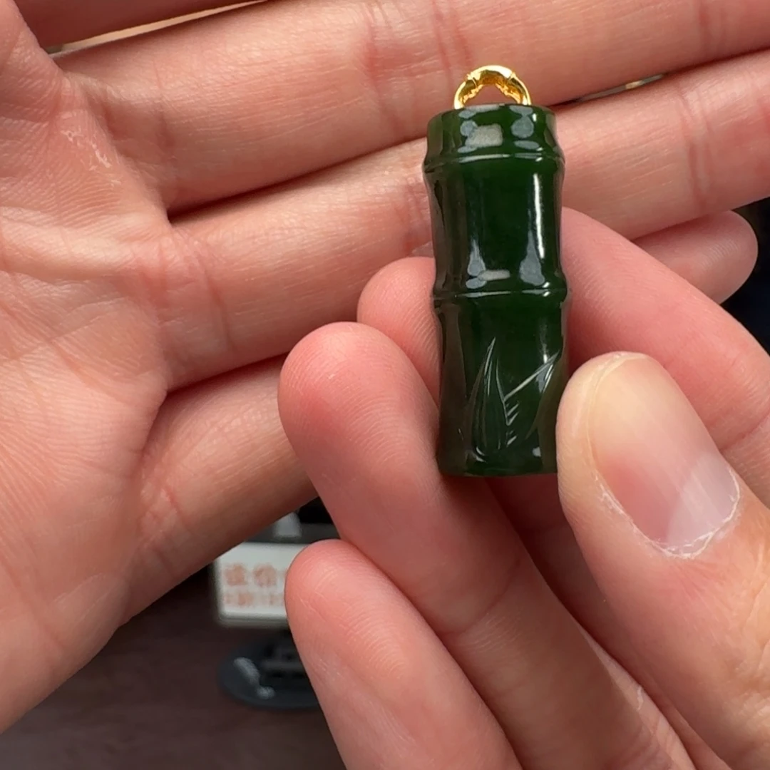 颈饰18K金镶嵌和田玉923淼淼卡30左右竹节