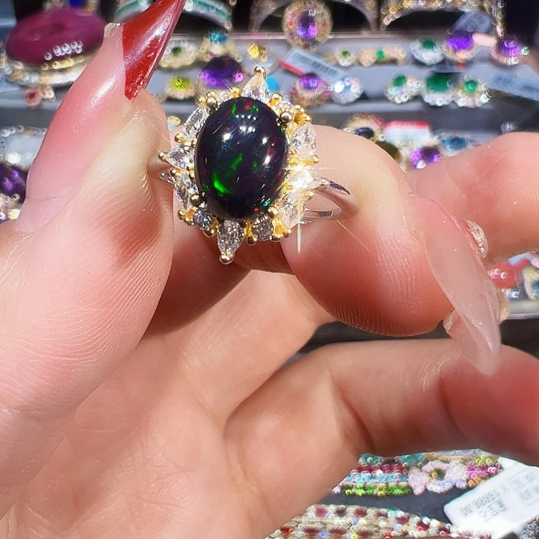 银S925镶嵌欧泊戒指