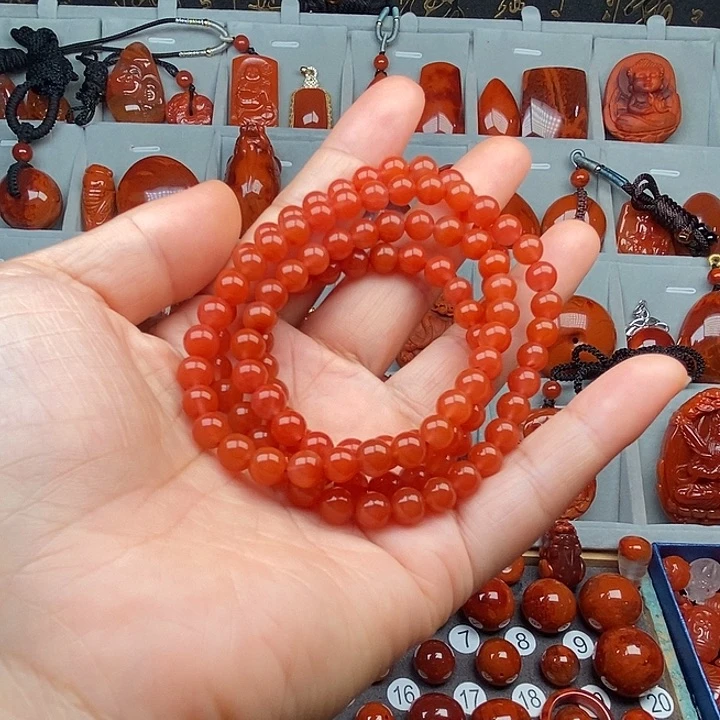 南红玛瑙6+佛珠未镶嵌茜***1
